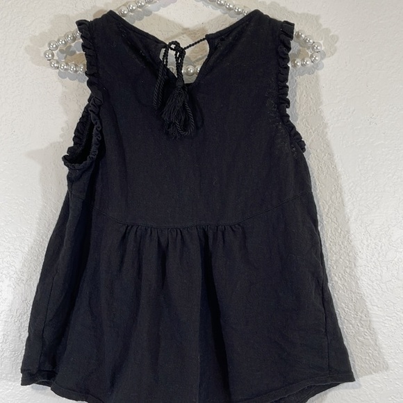 TIME AND TRU Women's Ruffle Sleeveless Black Tank Top Size Medium - Picture 6 of 10